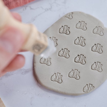 Sello pequeño para cerámica con icono de jarrones minimalistas, sello para firmar piezas de ceramista