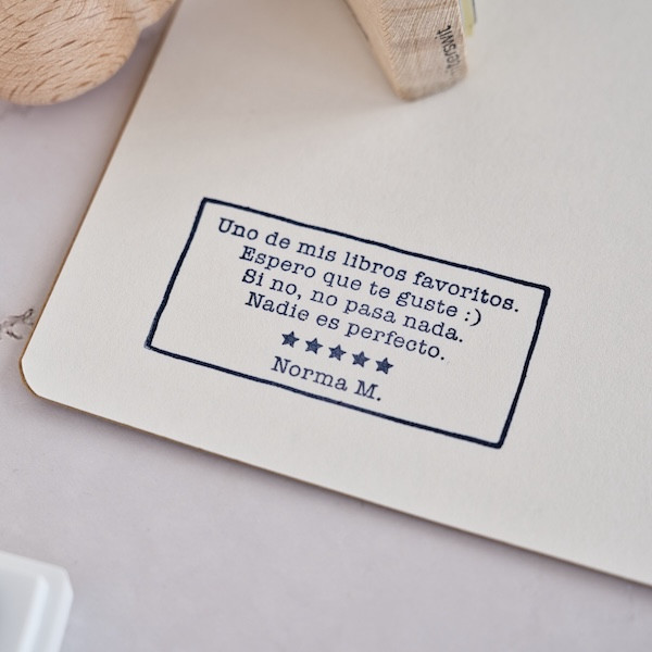 Personalized book gift stamp with funny message and name, custom stamp for book lovers who love gifting books
