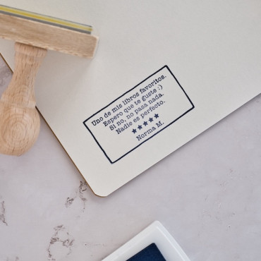 Sello personalizado para regalar libros, sello lector con frase divertida y estrellas, regalo para ratones de biblioteca