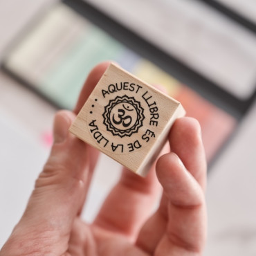Custom chakra book stamp personalized ex libris, spiritual rubber stamp with name for journaling and books