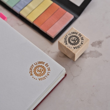 Custom book stamp with chakra design, personalized ex libris stamp for journaling and meditation notebooks