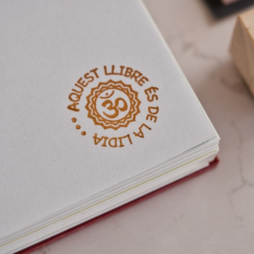 Personalized chakra rubber stamp for books and journals, custom ex libris with name, spiritual gift idea