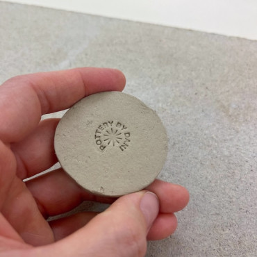 Personalized pottery stamp with sun star and name, custom ceramic signature for clay creations