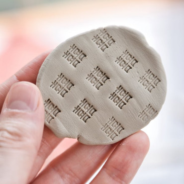Chinese wedding symbol stamp double happiness, clay and pottery stamp, ceramic tool for handmade crafts